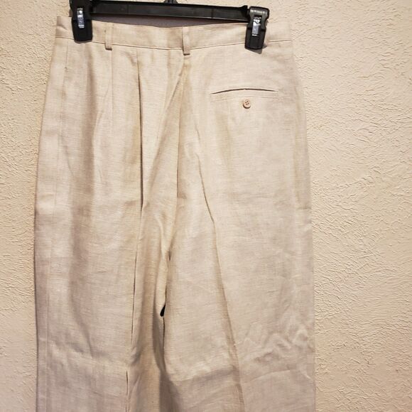 Talbots Womens Irish Linen Trouser Pant Size 10 Beige 100% Linen Classic Lined - Picture 5 of 6